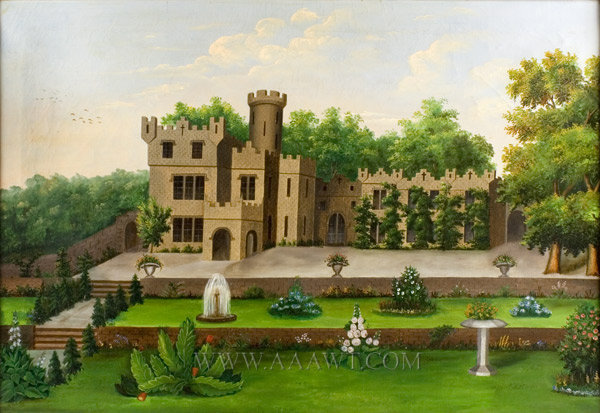 Castle Garden Painting, Folk Art
Anonymous
19th Century, entire view